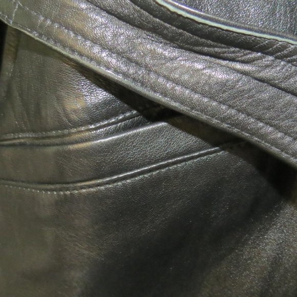 AUS-MOUTON AUSTRALIA - vintage double breasted leather coat - size med - Picture 3 of 8